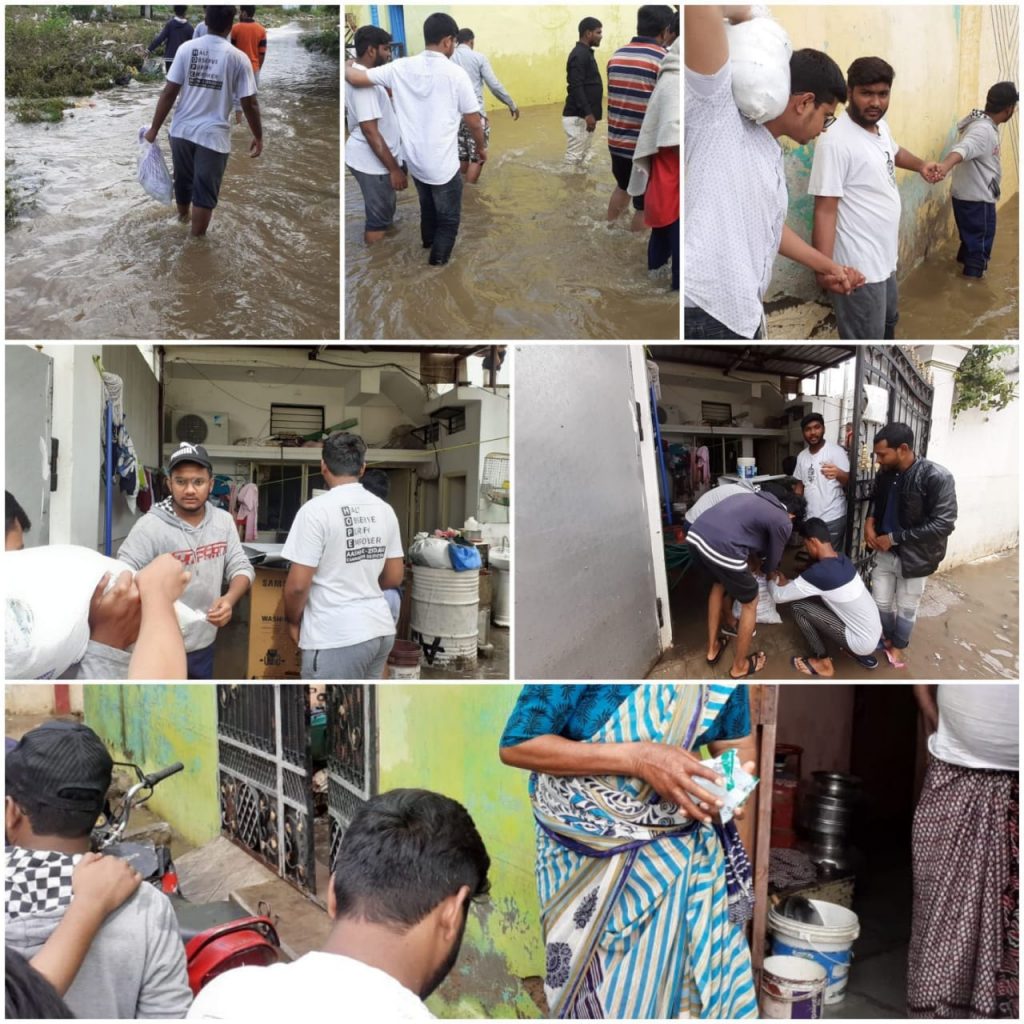 Relief work and food distribution in Bahadurpura Falaknumah chandrayangutta