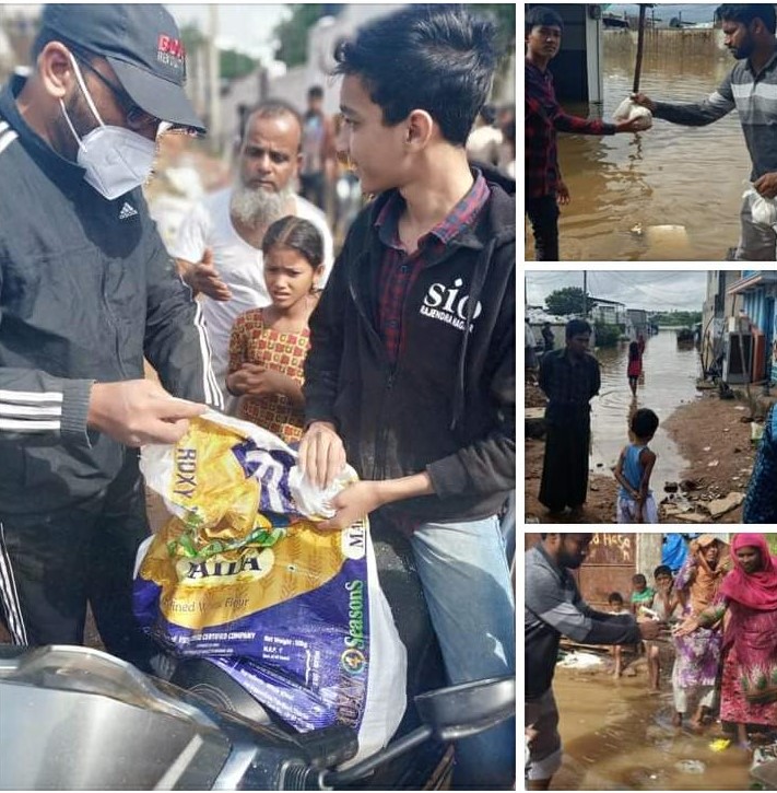 Food distribution in Rajendranagar